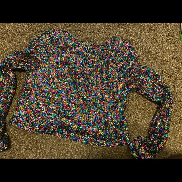 MINKPINK SEQUIN CROP TOP - Picture 3 of 11